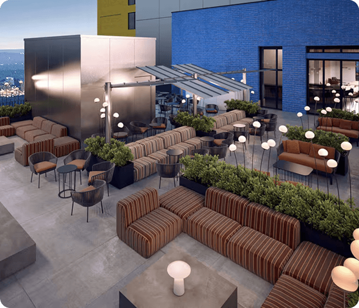 Alternate view of the venue terrace in Upper Manhattan.